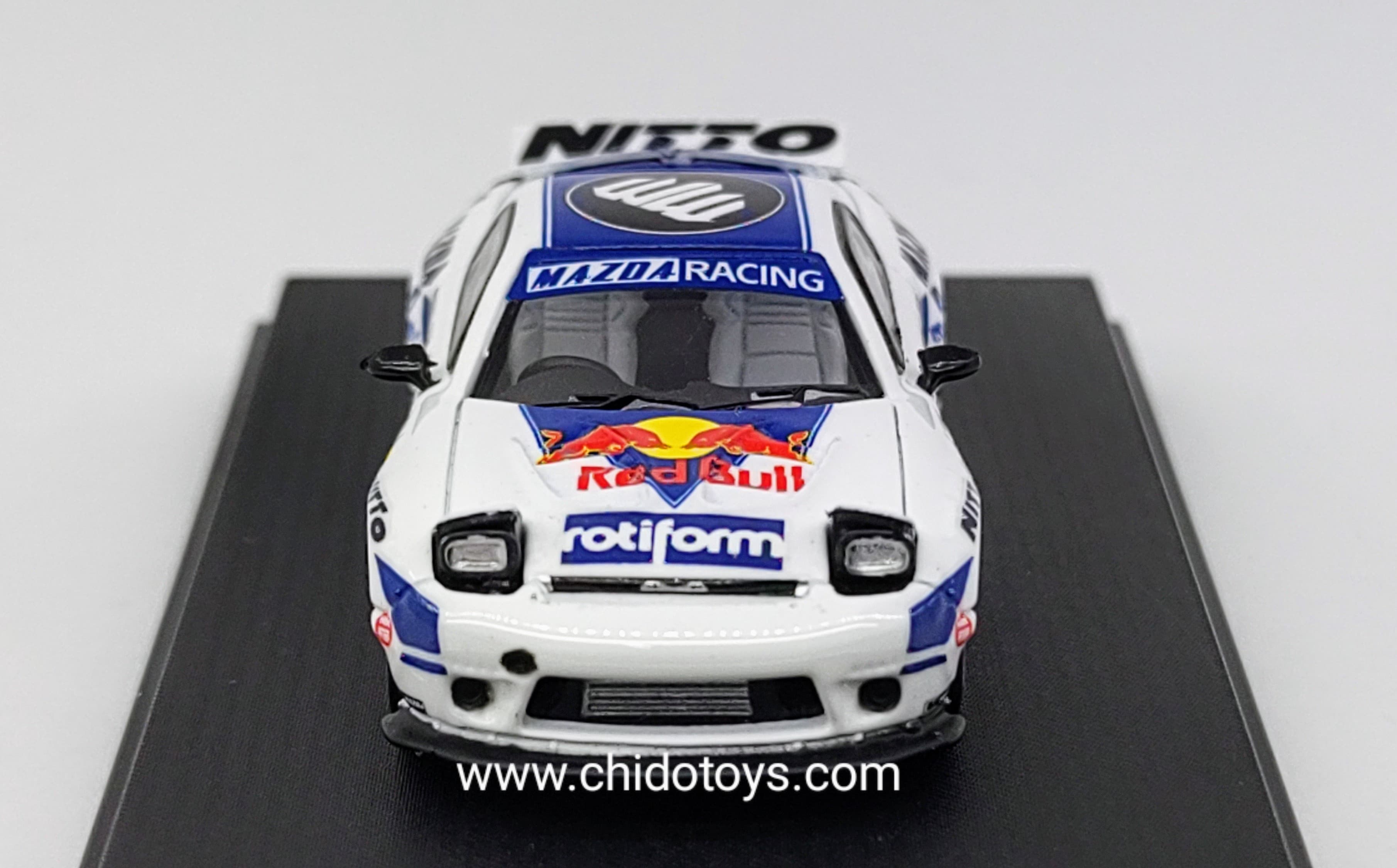 Mazda RX - 7 RB 1:64 Time Micro – Cuerpo de Metal, Llantas de Goma y Capelo Acrílico - Chido Toys