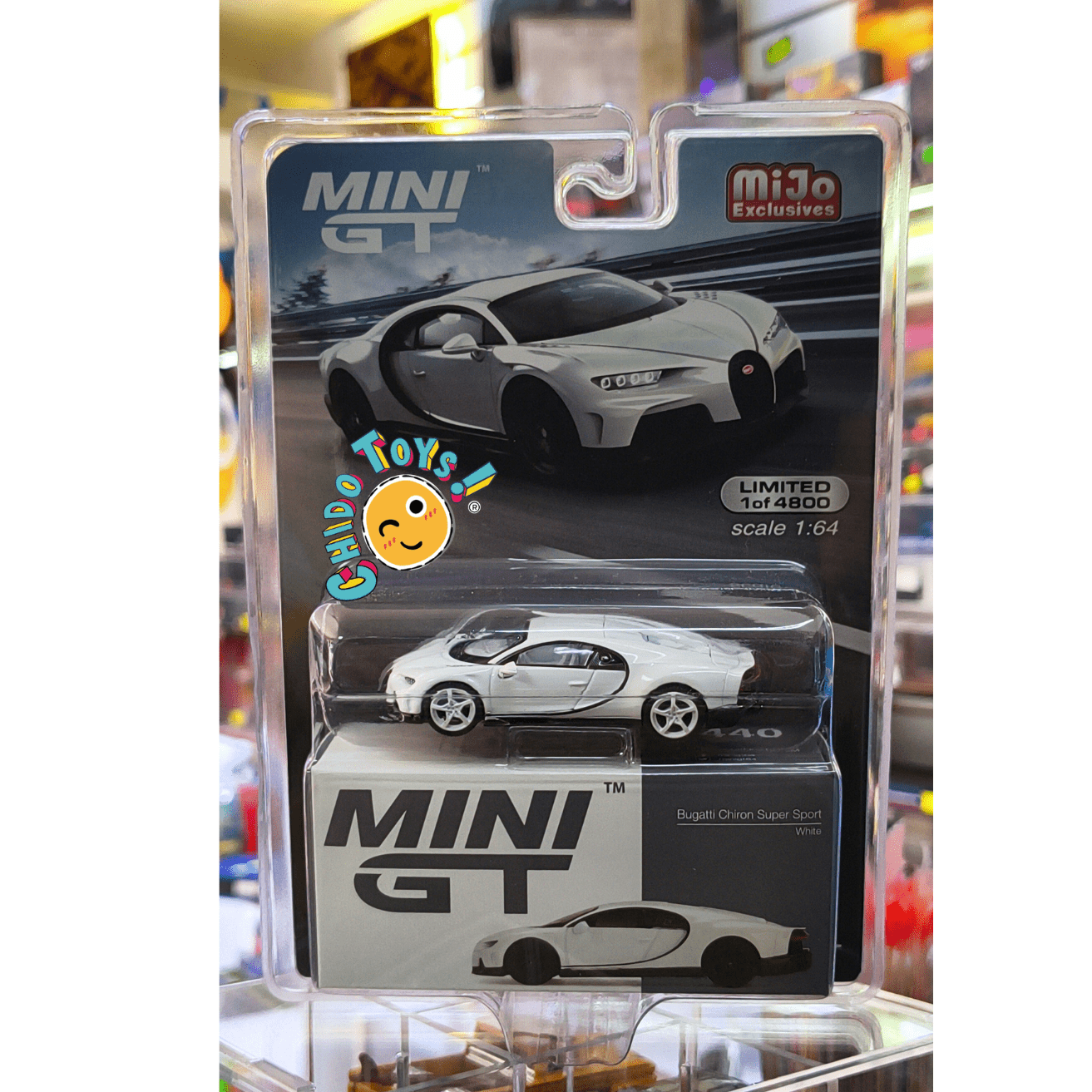 Mini GT Bugatti Chiron Super Sport 1:64 CHASE rines blancos - Chido Toys