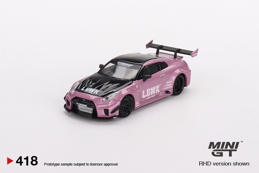 Mini GT LBWK Nissan 35GT-RR 1:64 Passion Pink limitado – Chido Toys
