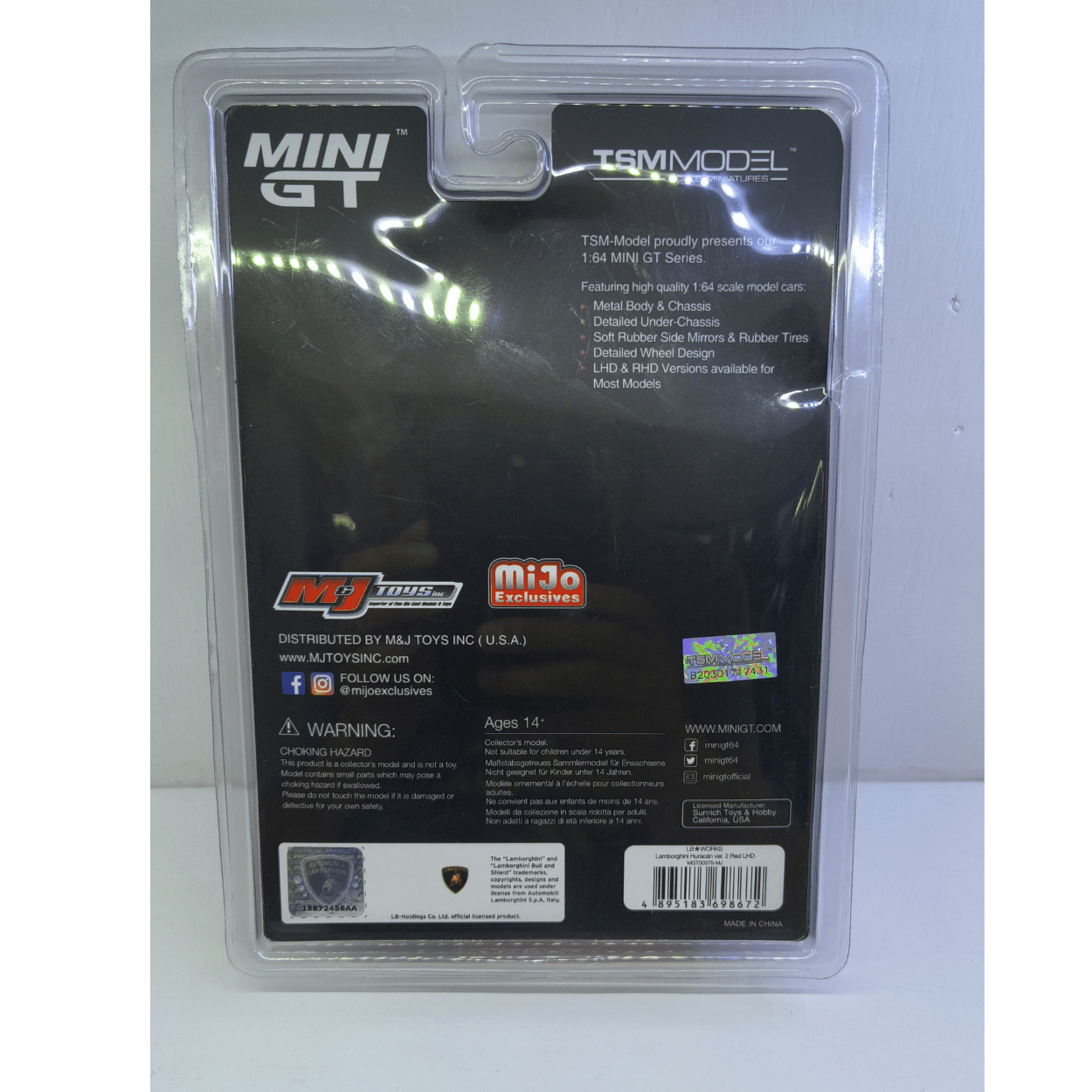 Mini GT LB★WORKS Lamborghini Huracán 1:64 Rojo – MiJo Exclusive (Limited 1/4800) - Chido Toys