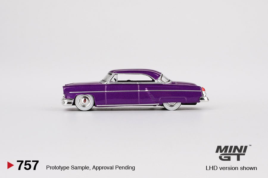 Mini GT Lincoln Capri Hot Rod 1954 1:64 morado metálico - Chido Toys