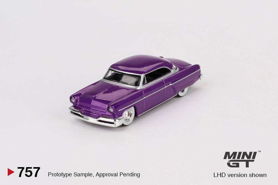 Mini GT Lincoln Capri Hot Rod 1954 1:64 morado metálico - Chido Toys
