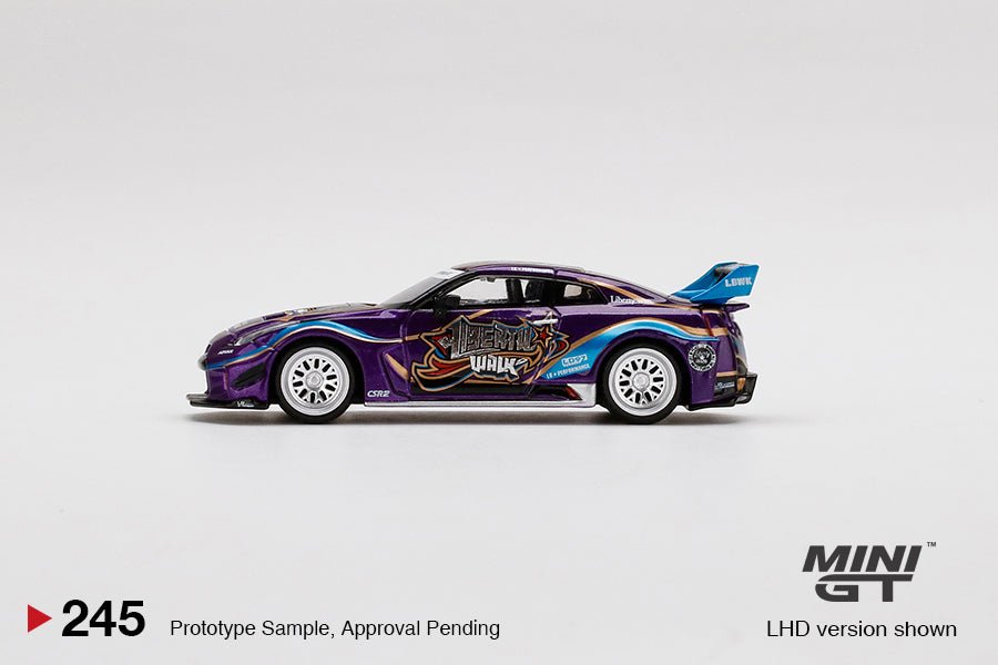 Mini GT Nissan GT - R R35 Liberty Walk 1:64 Purple Metallic - Chido Toys