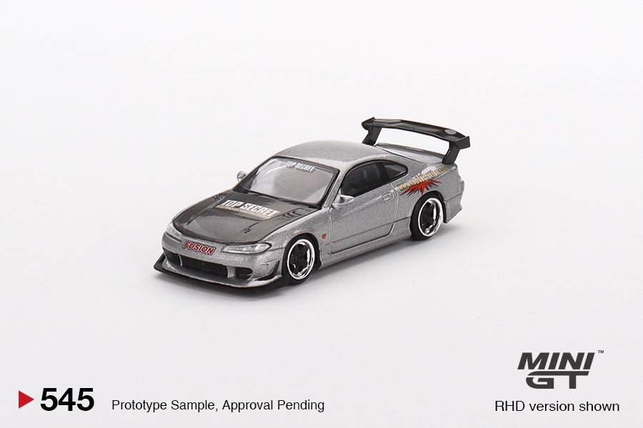 Mini GT Nissan Silvia S15 Top Secret 1:64 Plata – Edición Limitada 4,800 Piezas - Chido Toys