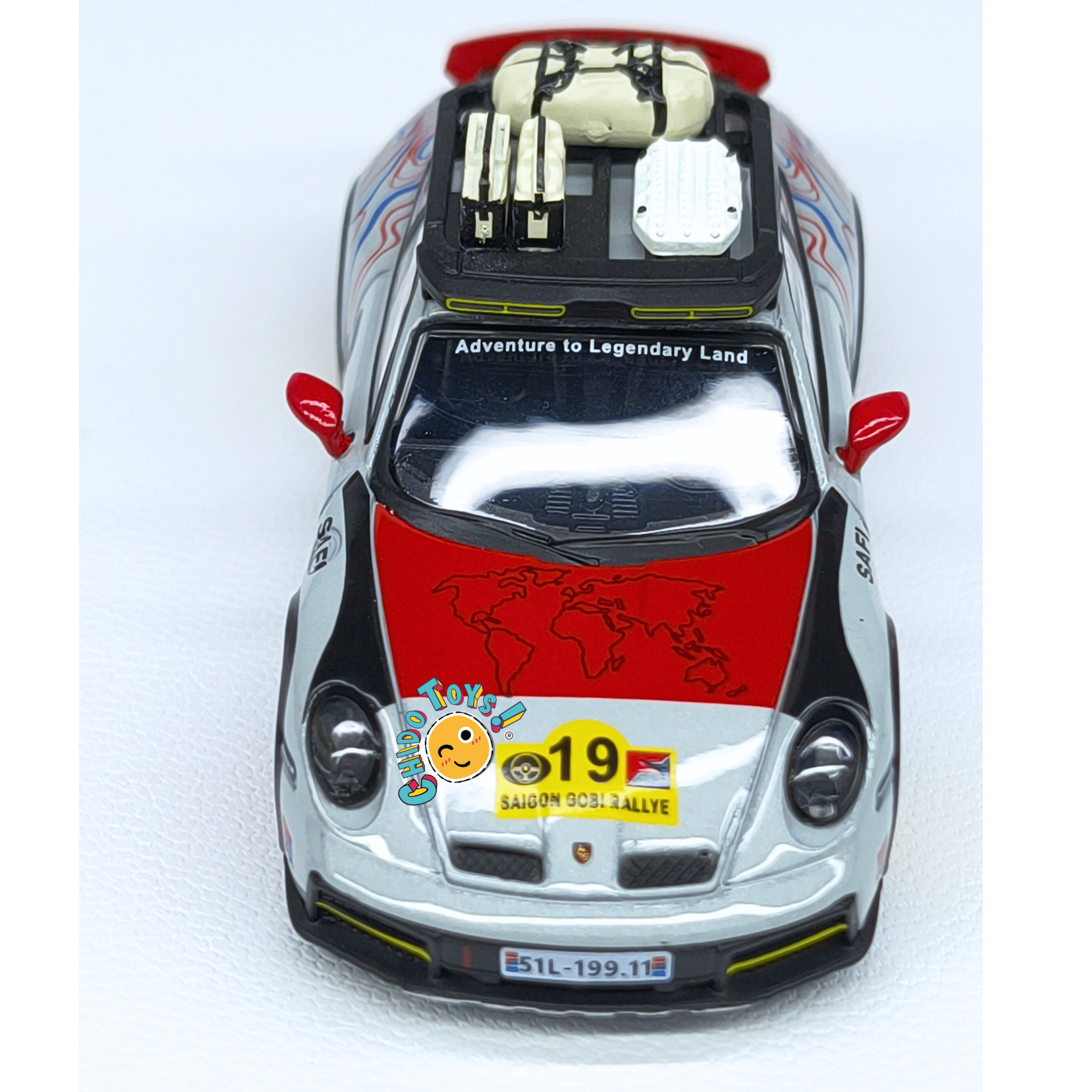 Mini GT Porsche 911 Dakar Safari 1:64 rally 19 "Uncle Rally" - Chido Toys