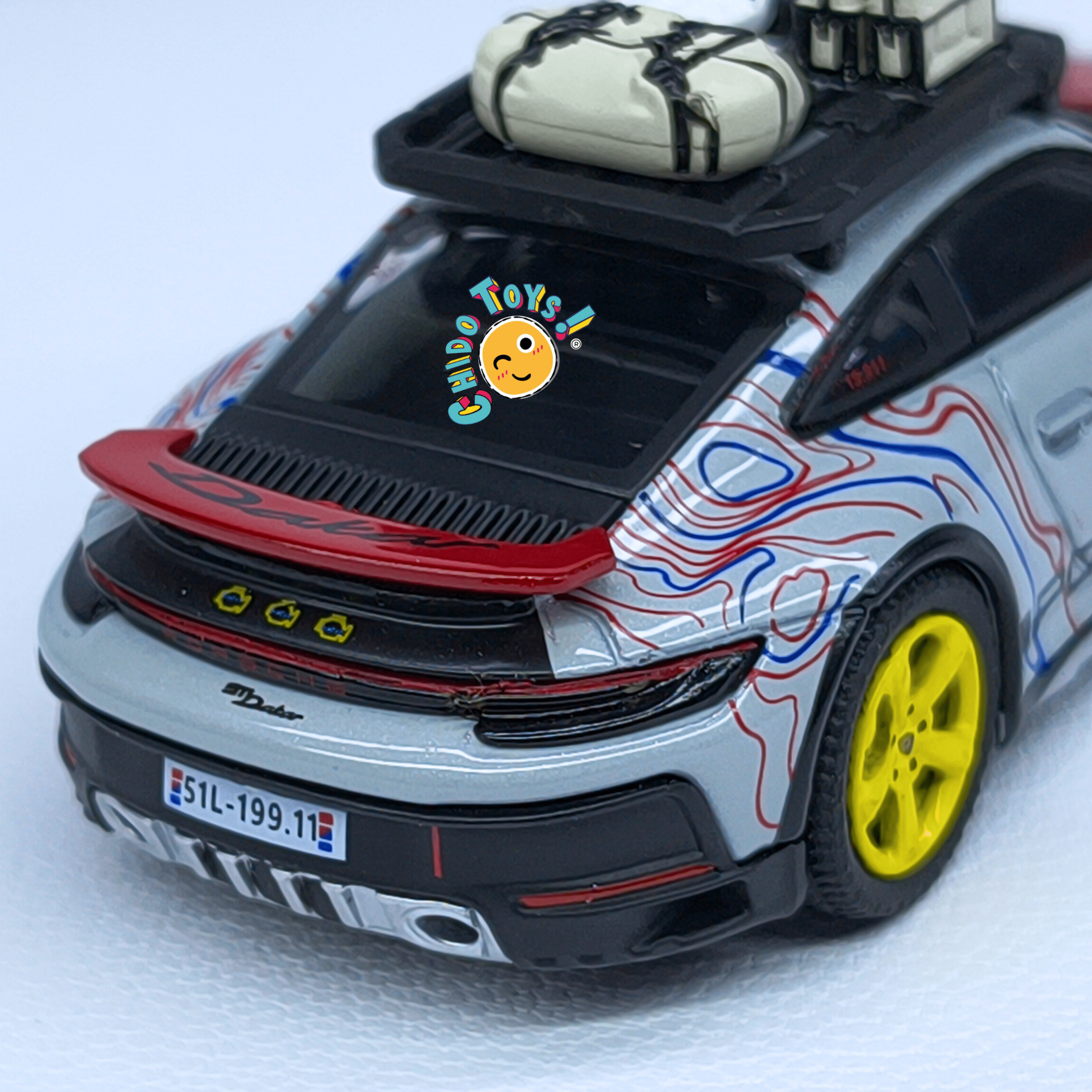 Mini GT Porsche 911 Dakar Safari 1:64 rally 19 "Uncle Rally" - Chido Toys