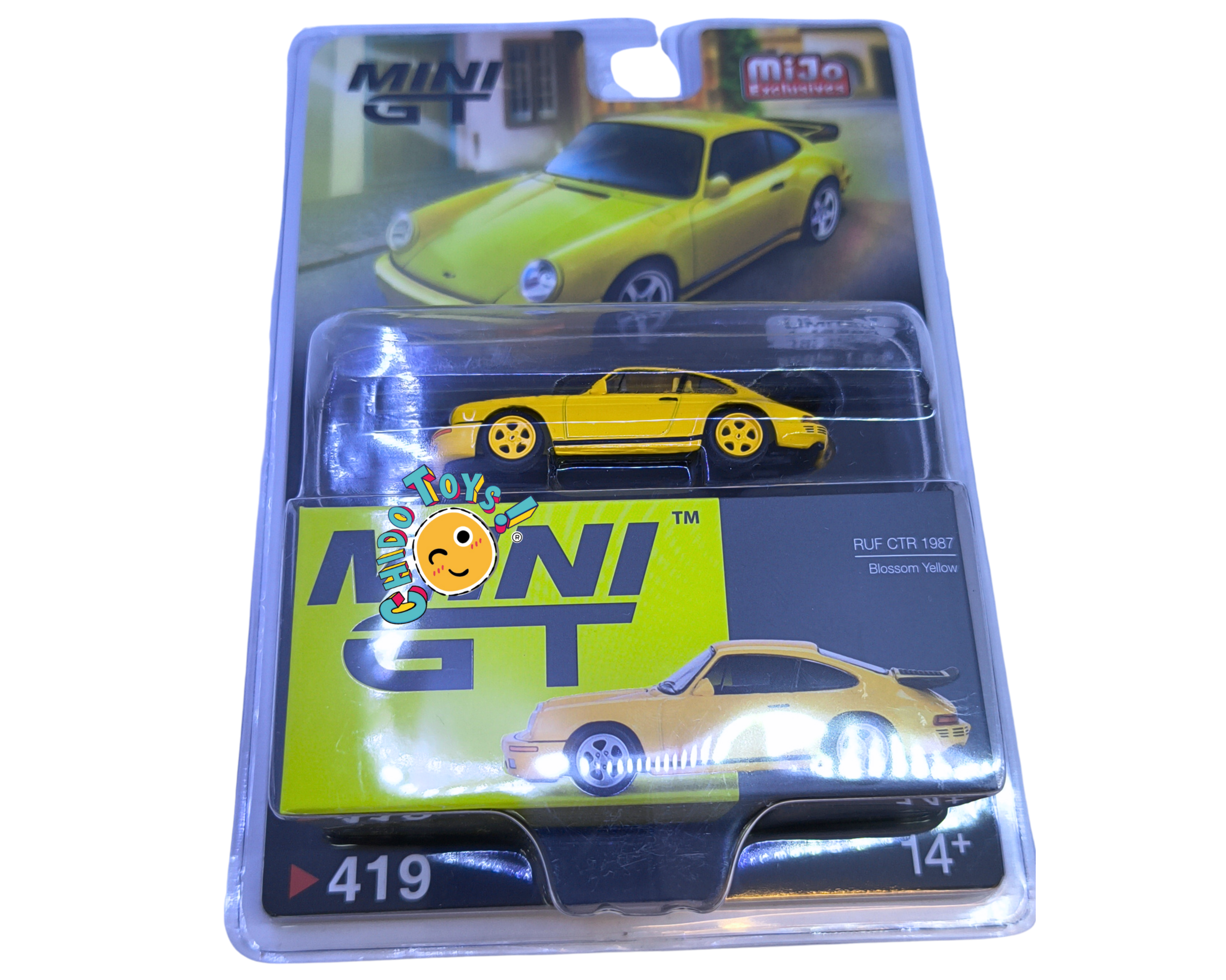 Mini GT RUF CTR 1987 1:64 Blossom Yellow CHASE rines amarillos - Chido Toys