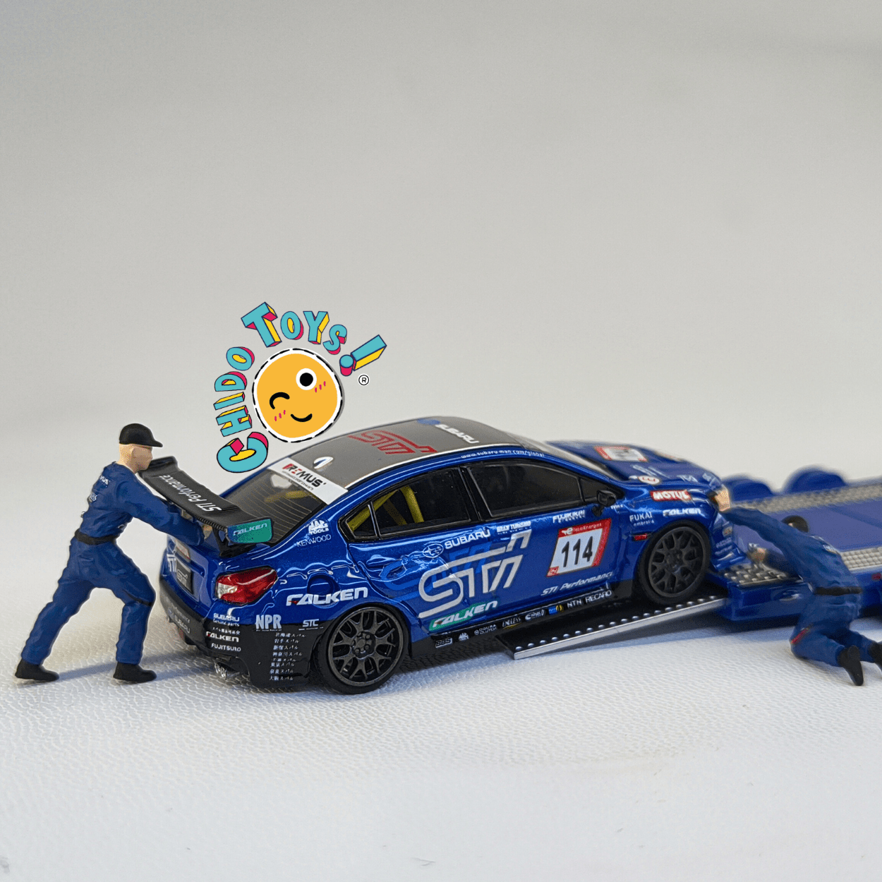 Mini Station set Jeep + Subaru STI 1:64 con remolque y capelo - Chido Toys