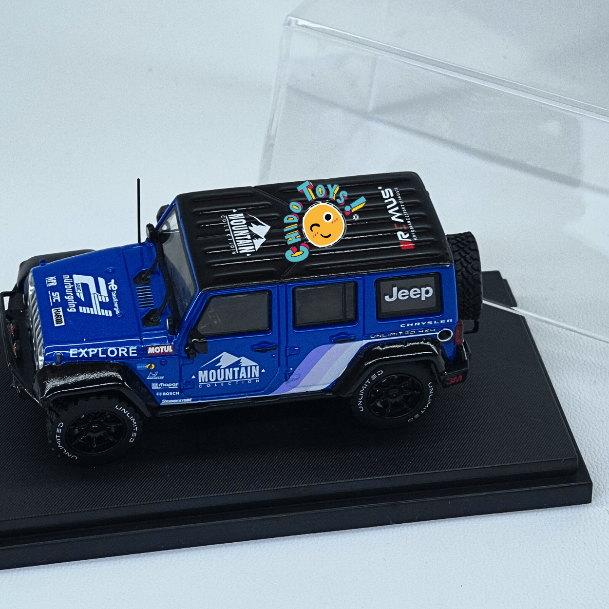 Mini Station set Jeep + Subaru STI 1:64 con remolque y capelo - Chido Toys