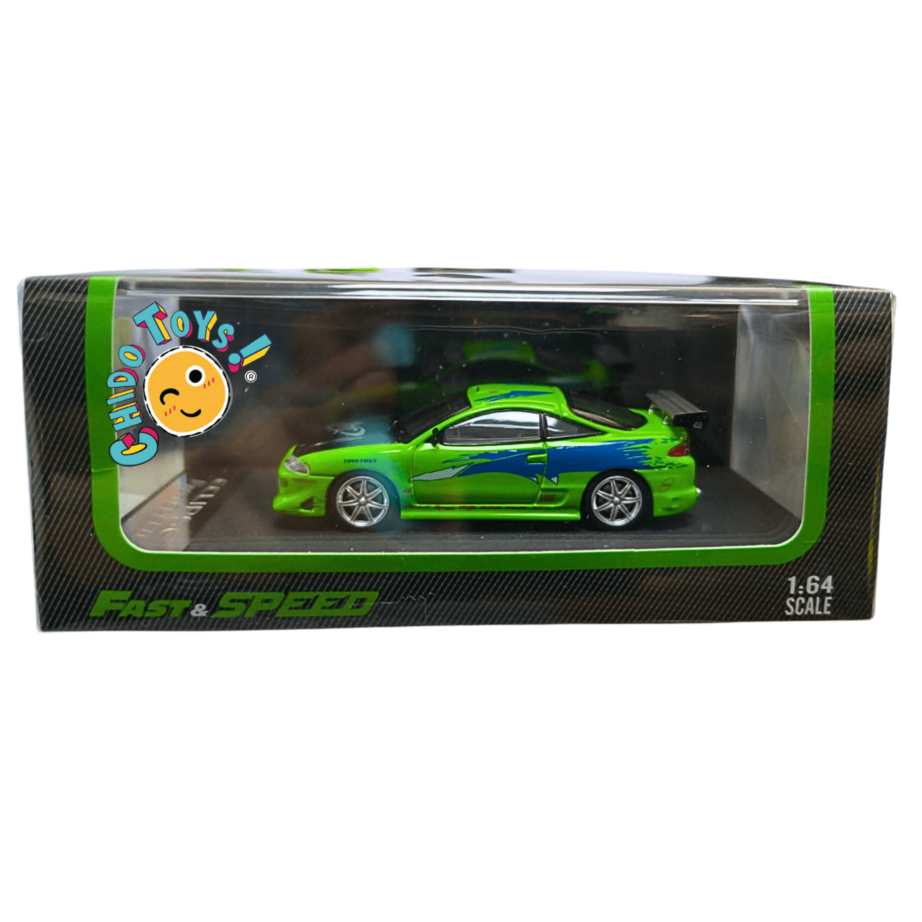 Mitsubishi Eclipse Verde 1:64 – Fast & Speed, Detallado Premium - Chido Toys