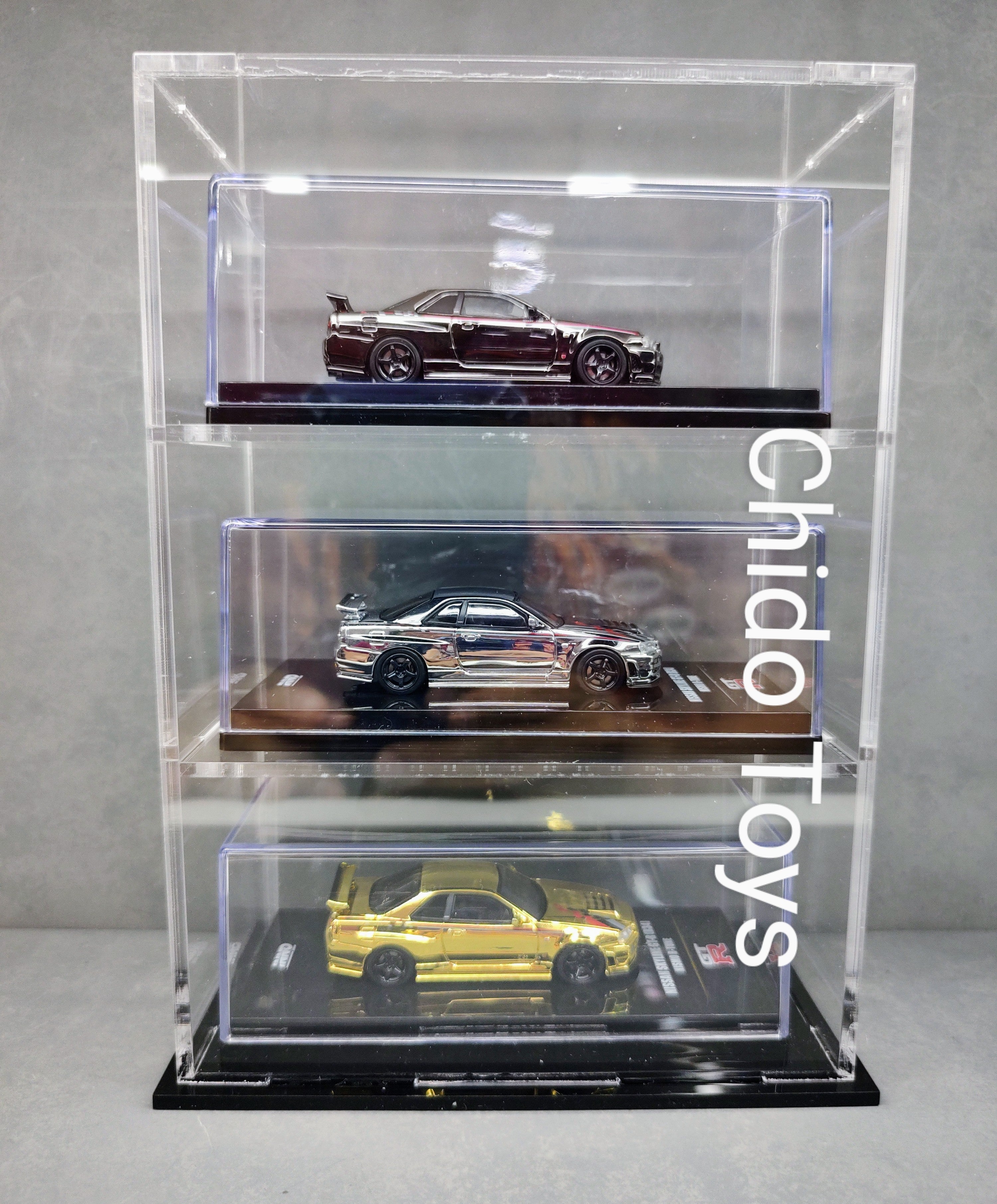 Nissan GT - R (R34) Gold/Silver Mirror Finish – Inno 1:64 (China Hobby Expo 2023) - Chido Toys