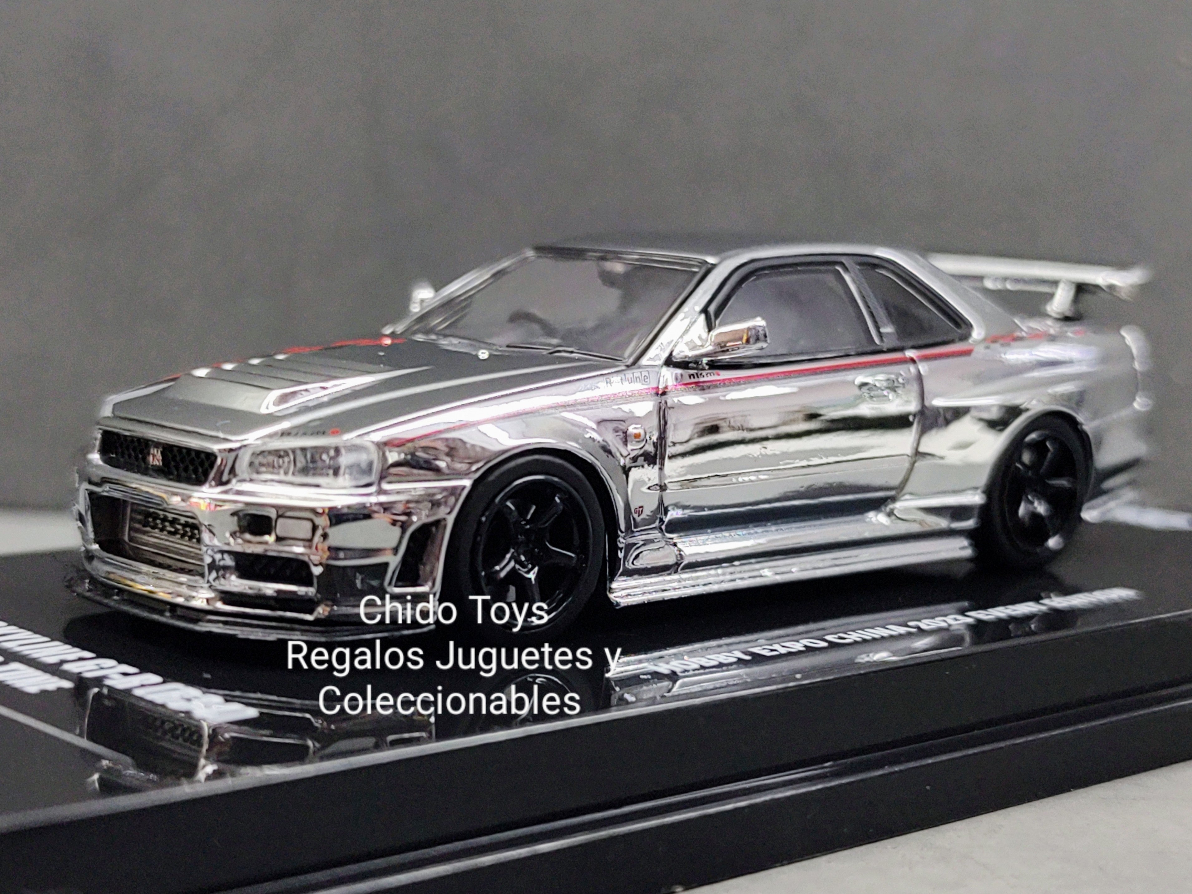 Nissan GT - R (R34) Gold/Silver Mirror Finish – Inno 1:64 (China Hobby Expo 2023) - Chido Toys