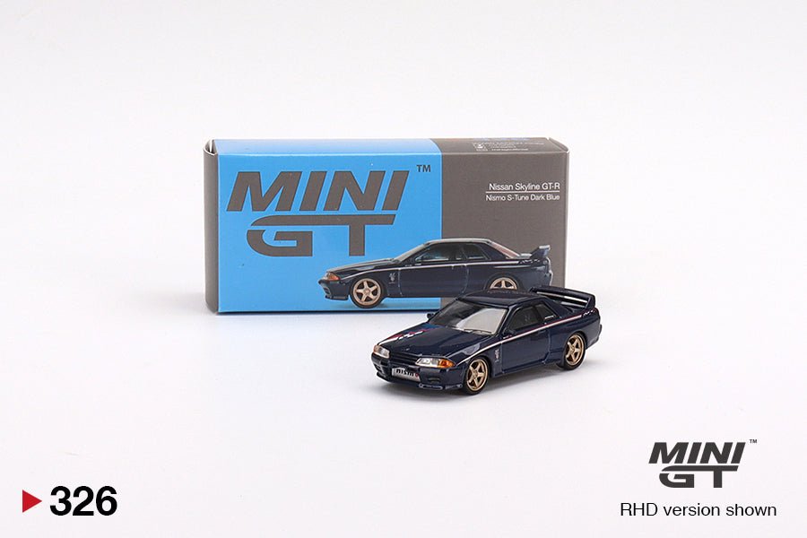 Nissan Skyline GT - R Nismo S - Tune Azul Oscuro – Mini GT 1:64 - Chido Toys