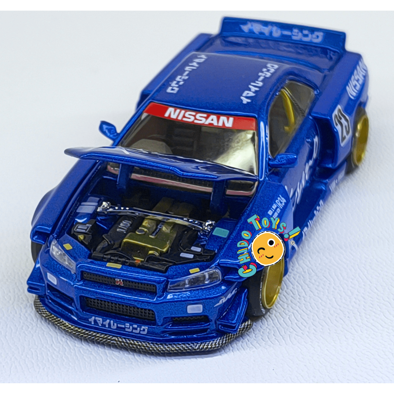 Nissan Skyline GT - R R34 Kaido House x Mini GT Nismo 23 – Versión CHASE – Escala 1:64 - Chido Toys