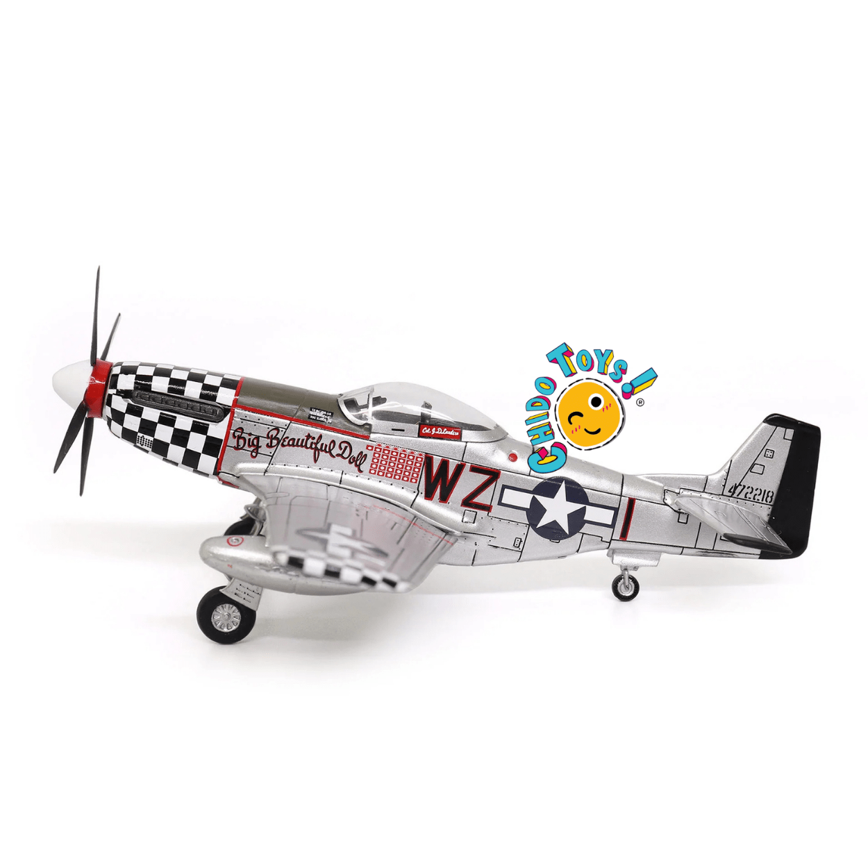 North American P - 51D Mustang Avión a Escala 1:72 – Diecast Metal - Chido Toys