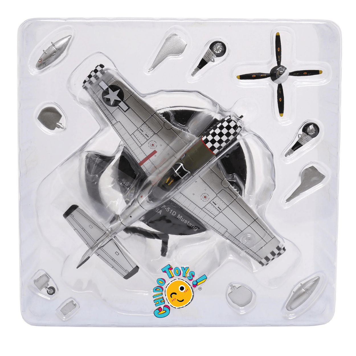 North American P - 51D Mustang Avión a Escala 1:72 – Diecast Metal - Chido Toys