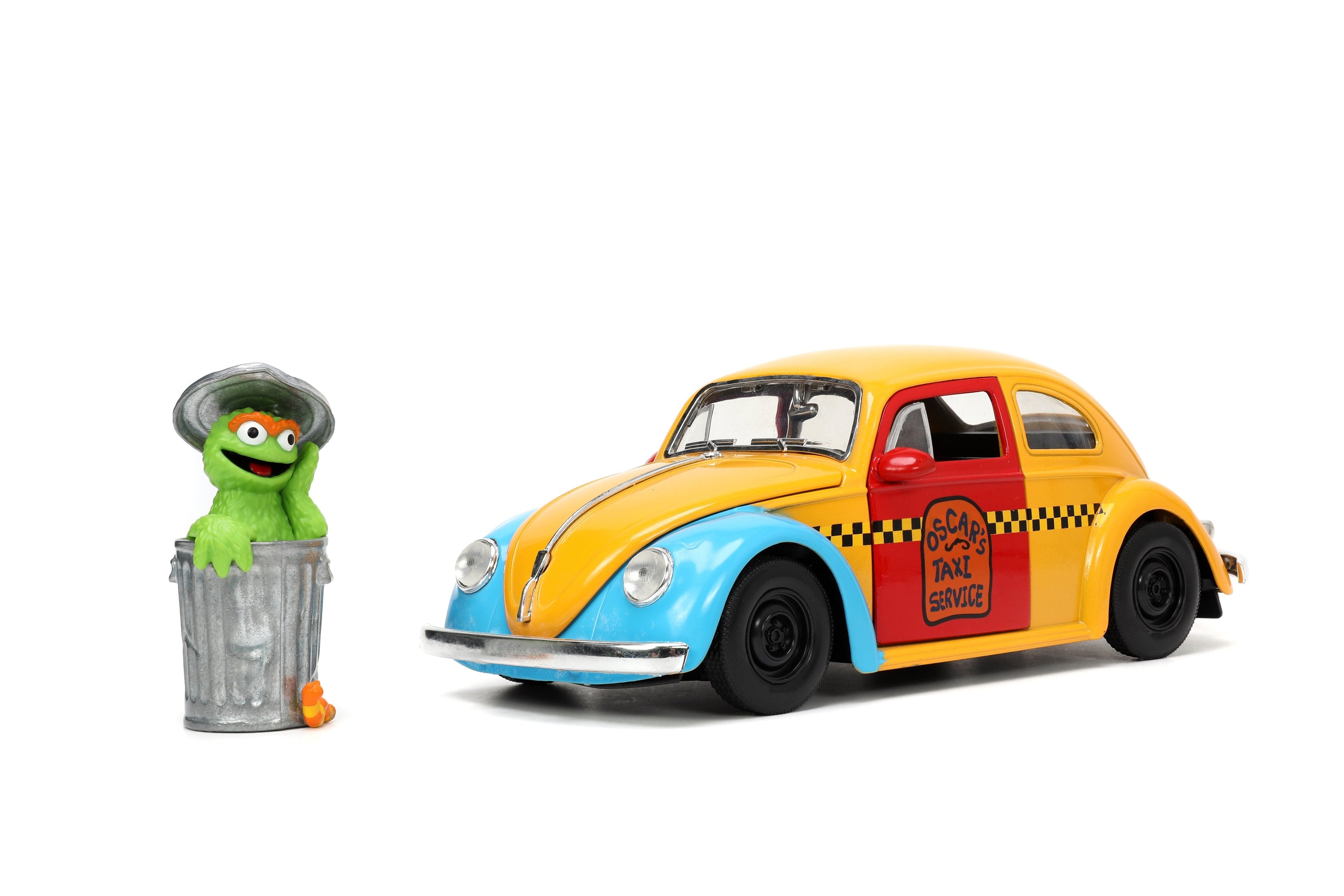 Oscar the Grouch & 1959 Volkswagen Beetle – Jada Toys 1:24 | Plaza Sesamo Die - Cast - Chido Toys
