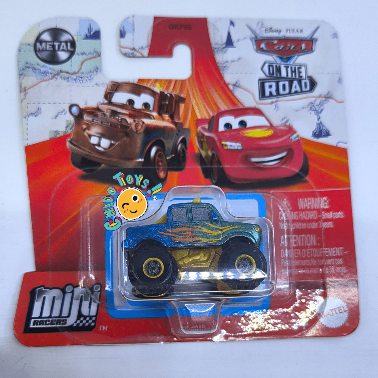 Pack 3 Mini Racers Disney•Pixar Cars “On The Road”: Hiedra (Ivy), Clankylosaurus y Luigi – Metal/Metal, rodado libre - Chido Toys
