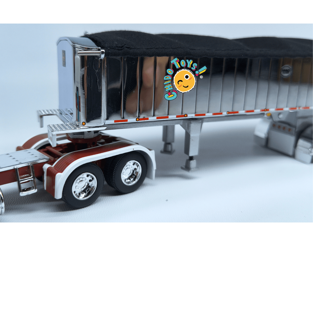 Peterbilt 379 con tolva MAC Trailer a escala 1:64 DCP – Réplica de colección detallada - Chido Toys