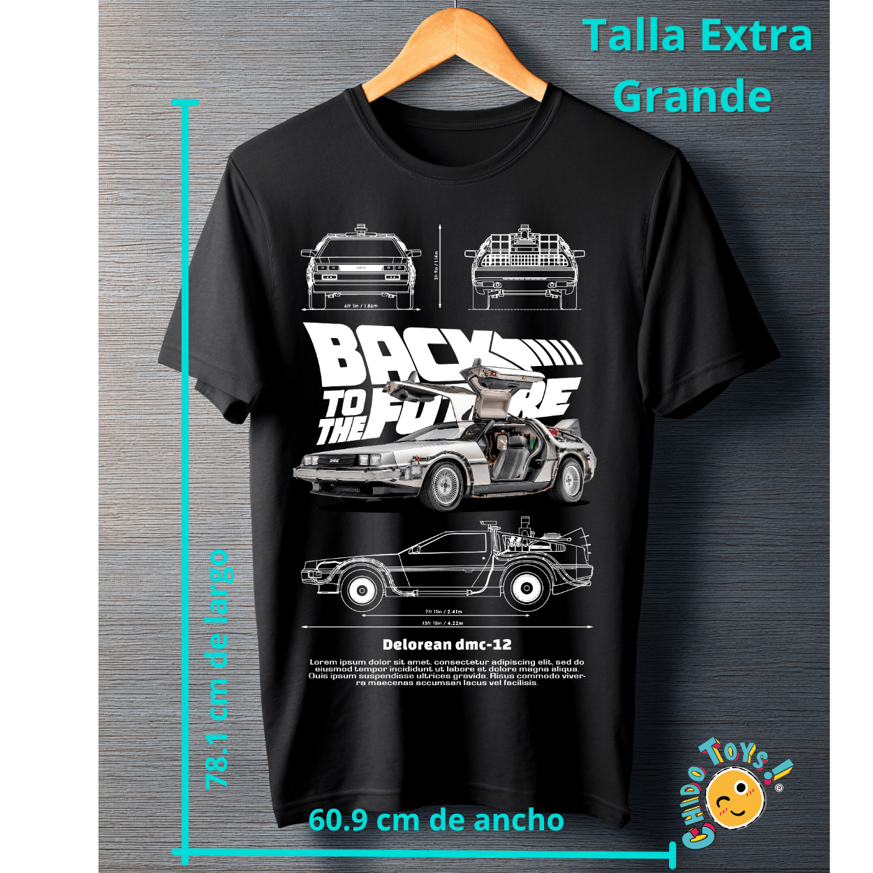 Playera Back to the Future – DeLorean DMC - 12 - Chido Toys