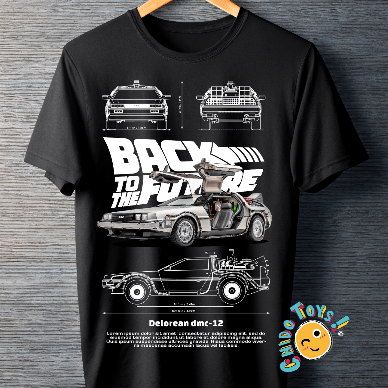 Playera Back to the Future – DeLorean DMC - 12 - Chido Toys