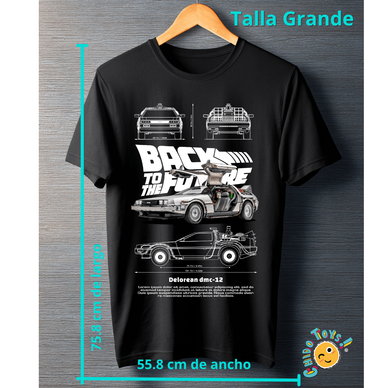Playera Back to the Future – DeLorean DMC - 12 - Chido Toys