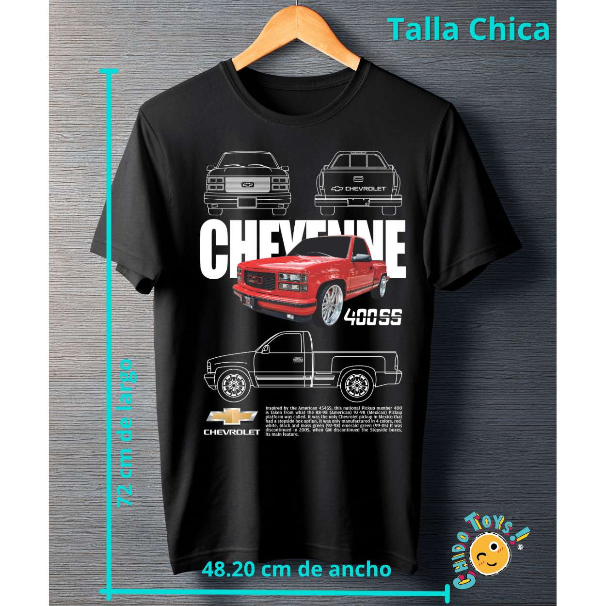 Playera Chevrolet Cheyenne 400 SS – Edición Pickup Clásica - Chido Toys