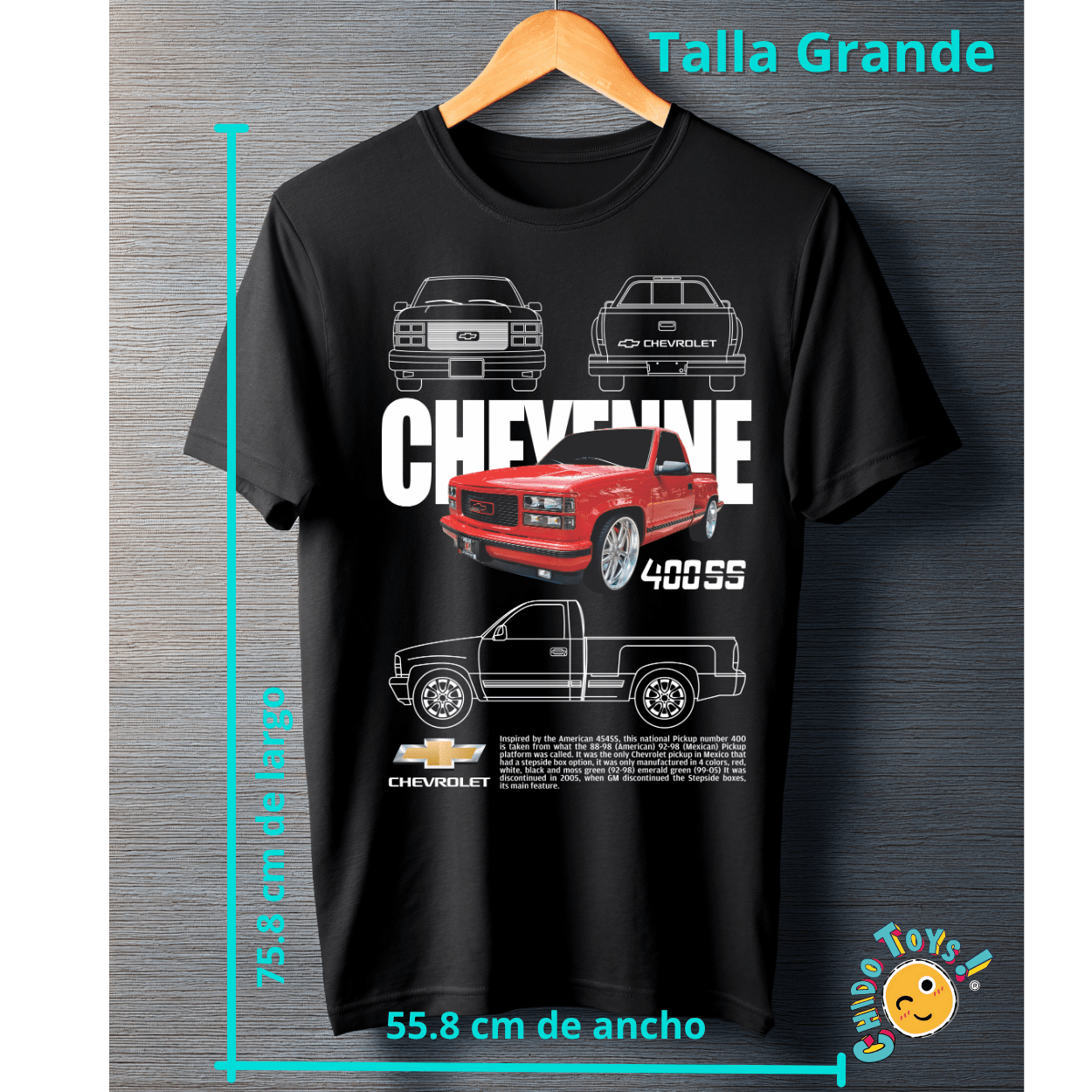 Playera Chevrolet Cheyenne 400 SS – Edición Pickup Clásica - Chido Toys