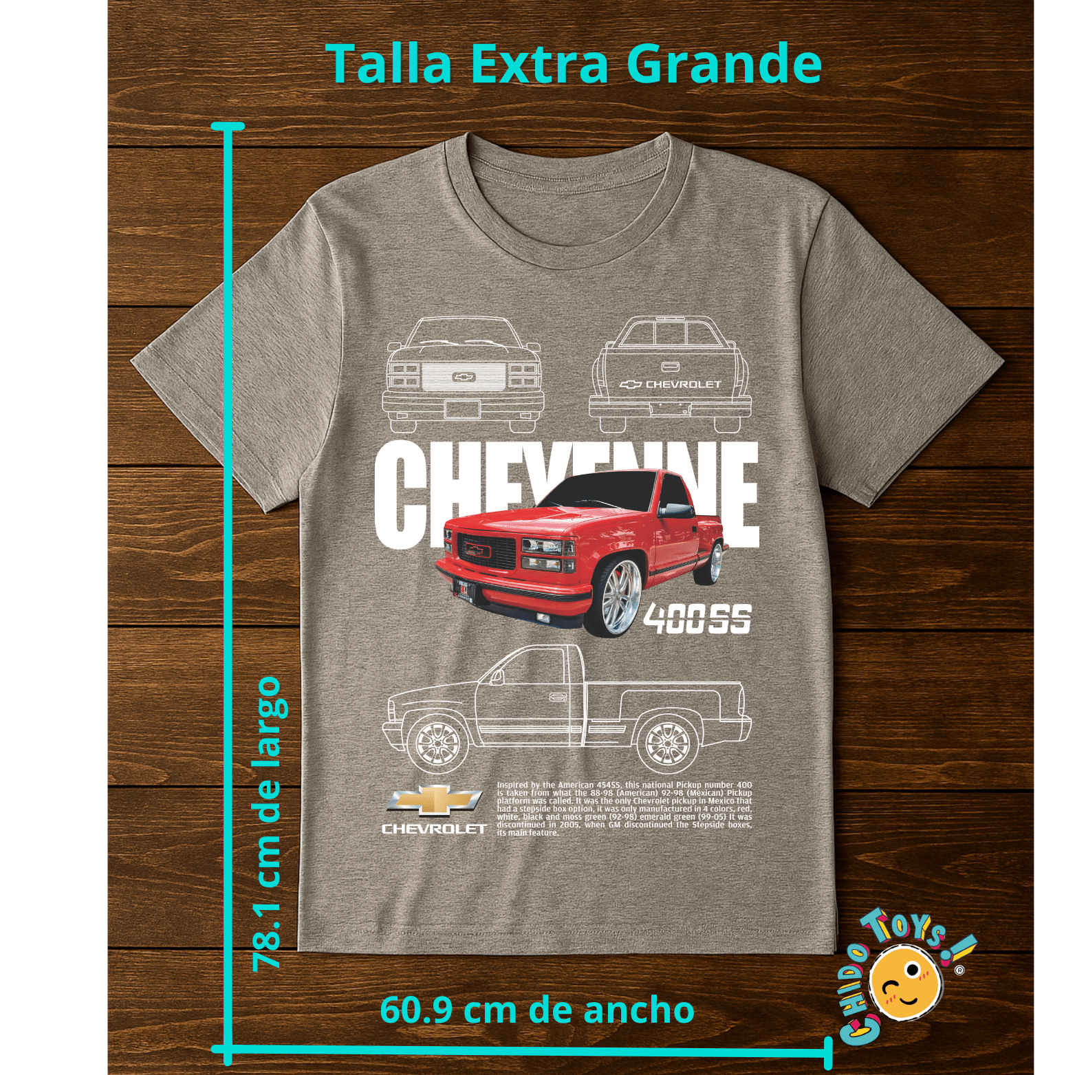 Playera Chevrolet Cheyenne 400 SS – Leyenda Pickup Americana - Chido Toys