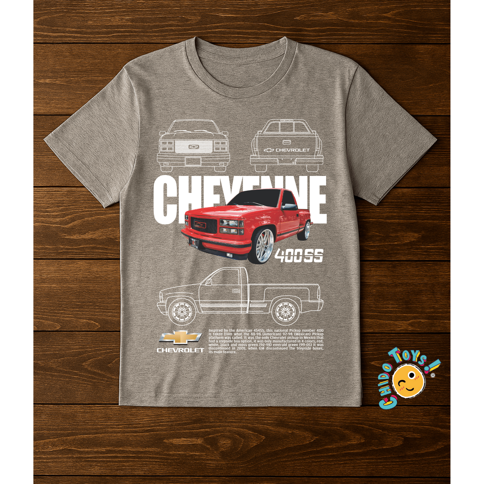 Playera Chevrolet Cheyenne 400 SS – Leyenda Pickup Americana - Chido Toys