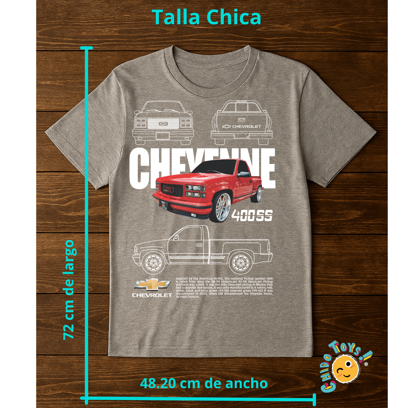 Playera Chevrolet Cheyenne 400 SS – Leyenda Pickup Americana - Chido Toys
