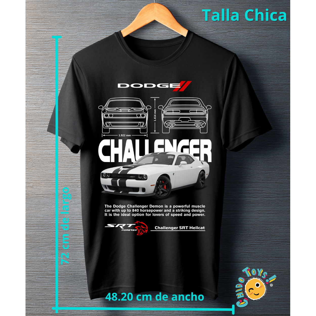 Playera Dodge Challenger SRT Hellcat – Edición Muscle Car - Chido Toys