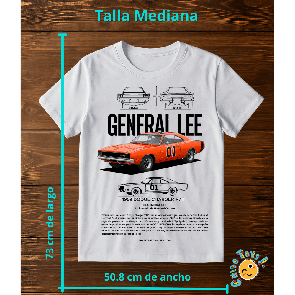 Playera General Lee – Dodge Charger 1969 - Chido Toys