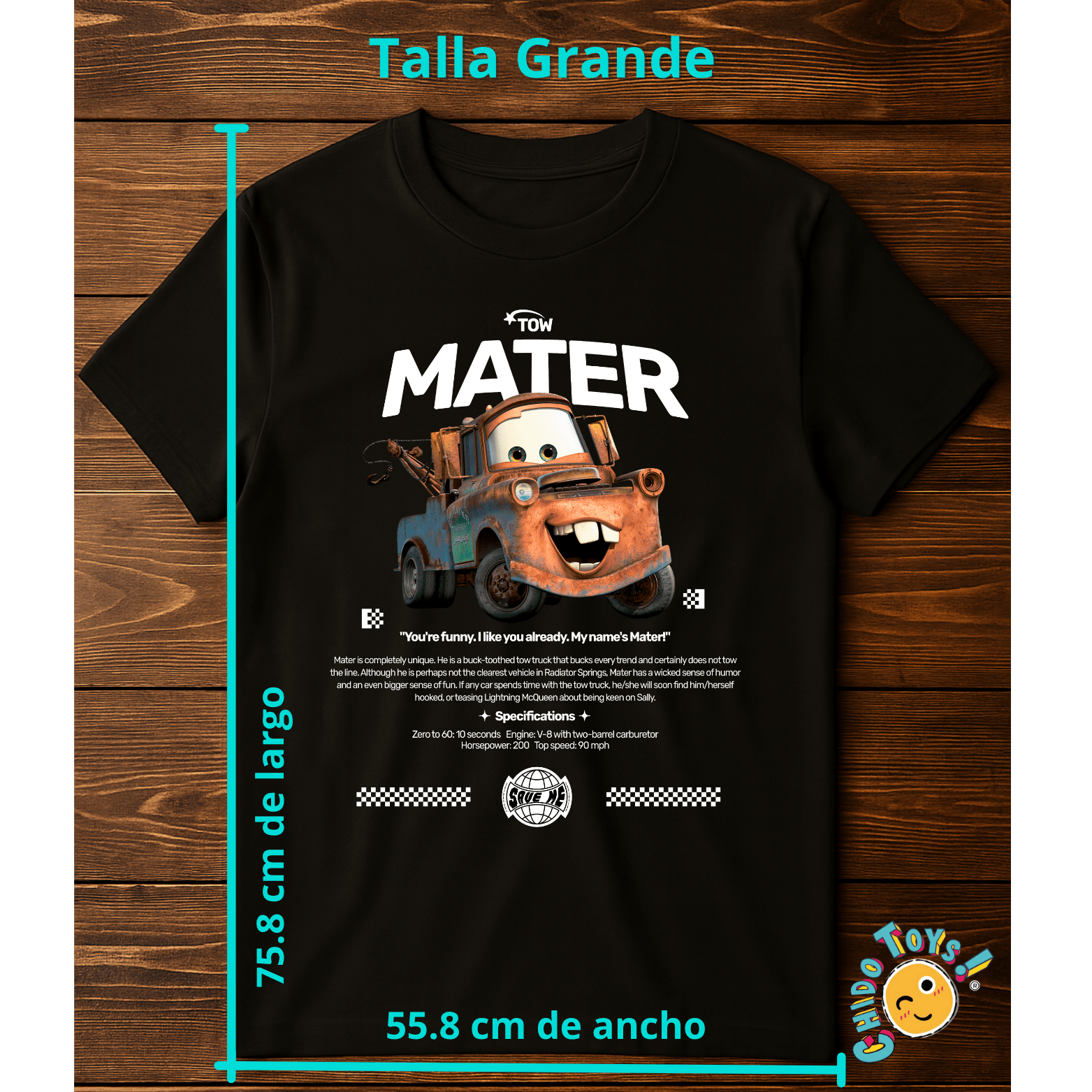 Playera Mater – Edición Coleccionista Cars Pixar - Chido Toys