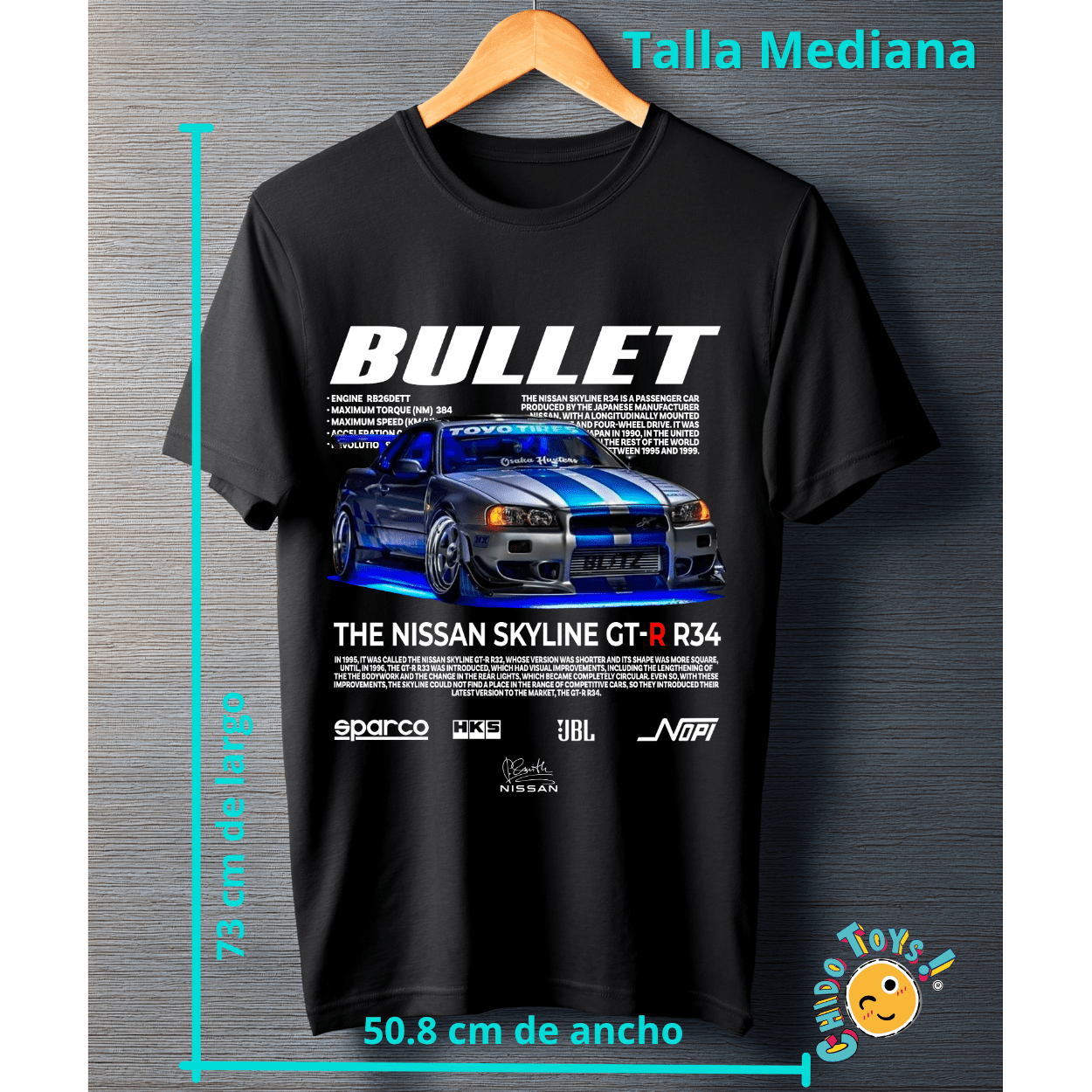 Playera Nissan Skyline GT - R R34 “Bullet” – Leyenda JDM - Chido Toys