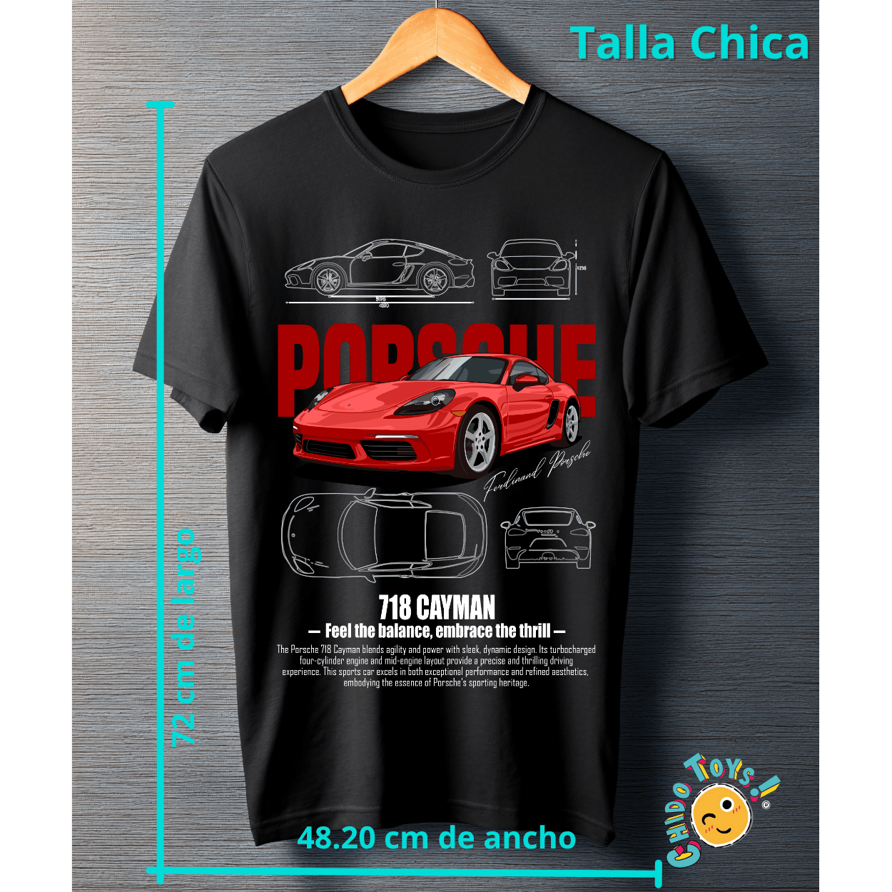 Playera Porsche 718 Cayman – Edición Automotriz - Chido Toys