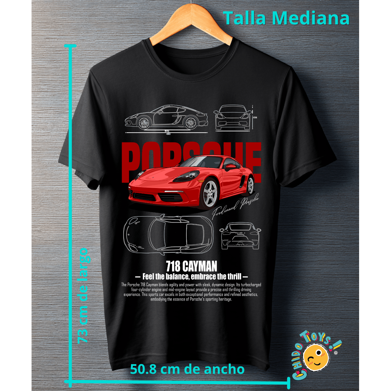 Playera Porsche 718 Cayman – Edición Automotriz - Chido Toys