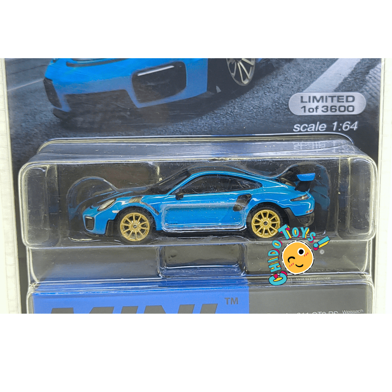 Porsche 911 GT2 RS Weissach Package Miami Blue – Mini GT 344 | Escala 1:64 | Edición Limitada - Chido Toys