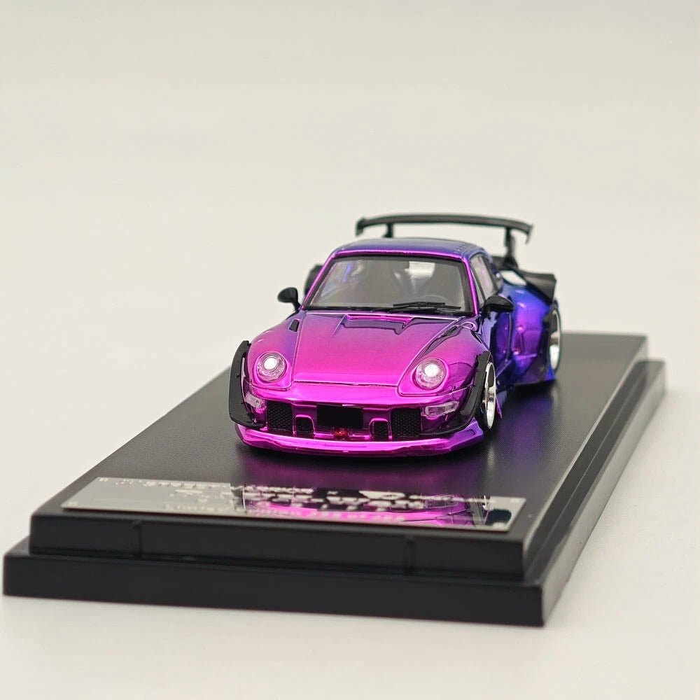 🏁 Porsche 911 GT3 RS RWB Street Warrior Purple Chrome 1:64 - Chido Toys
