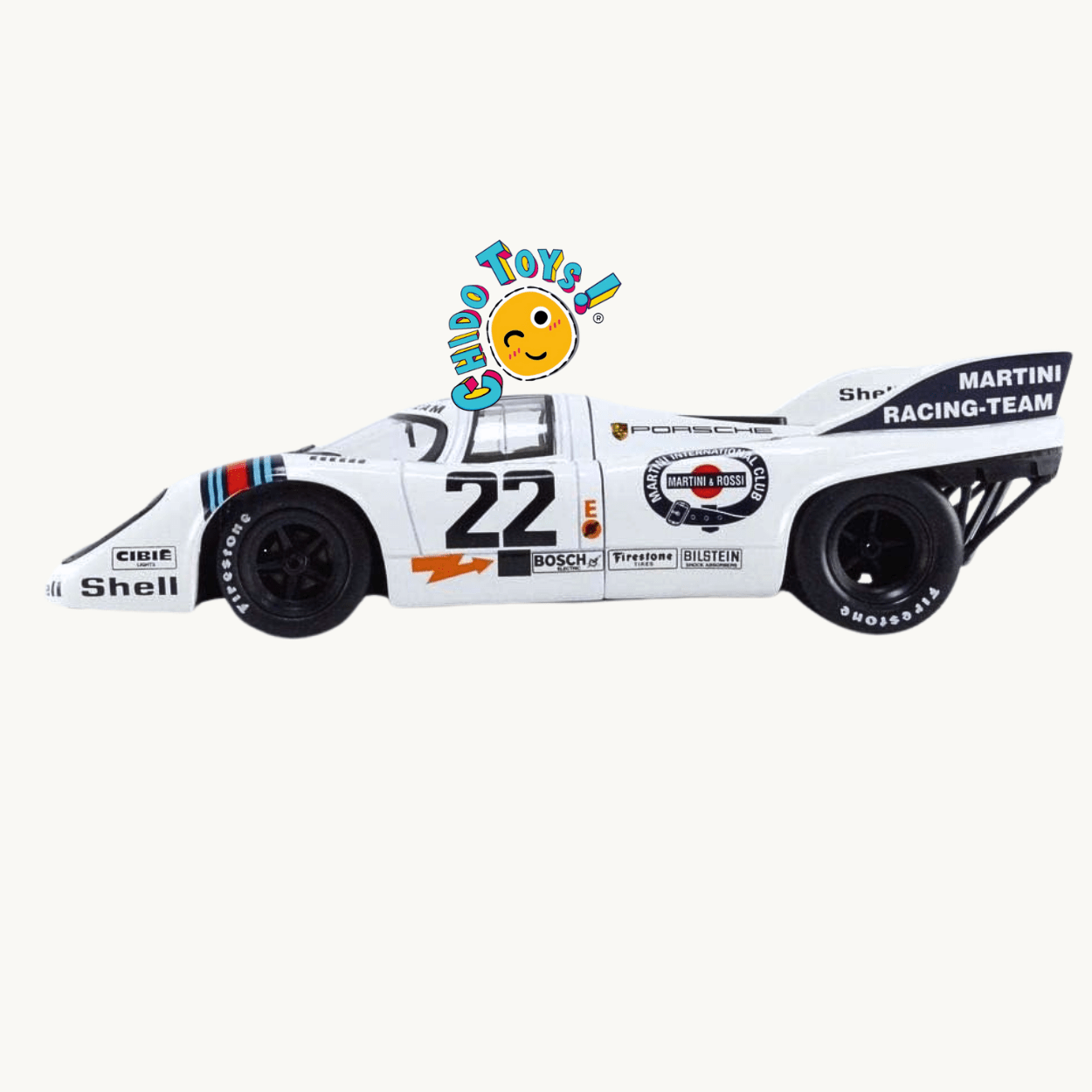 Porsche 917K Martini Racing 22 Le Mans 1971 – Escala 1:18 Norev - Chido Toys