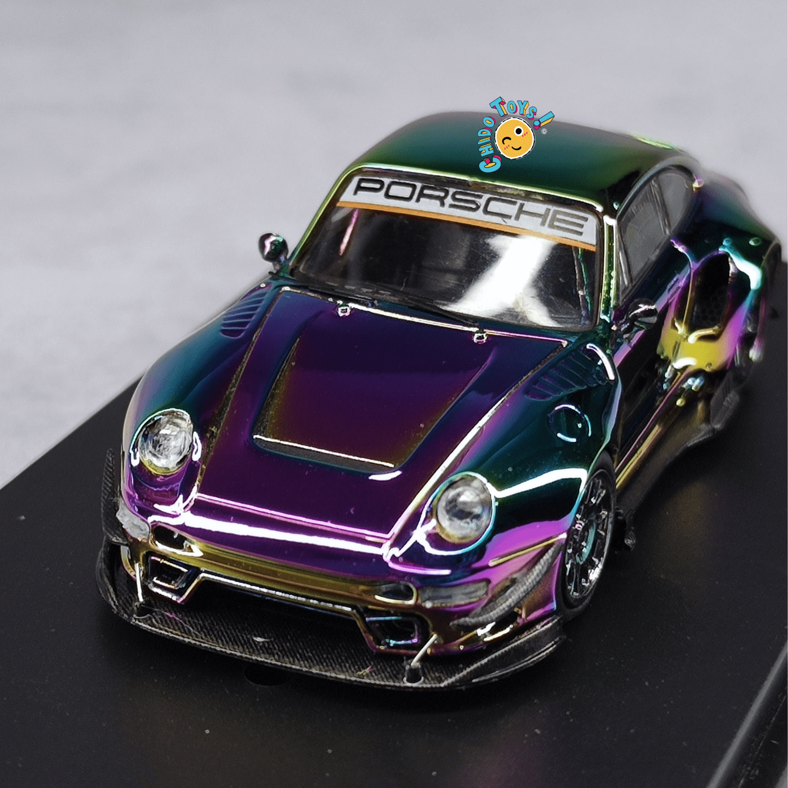🏁 Porsche 993 RWB Chrome Ductail – DCM 1:64 - Chido Toys