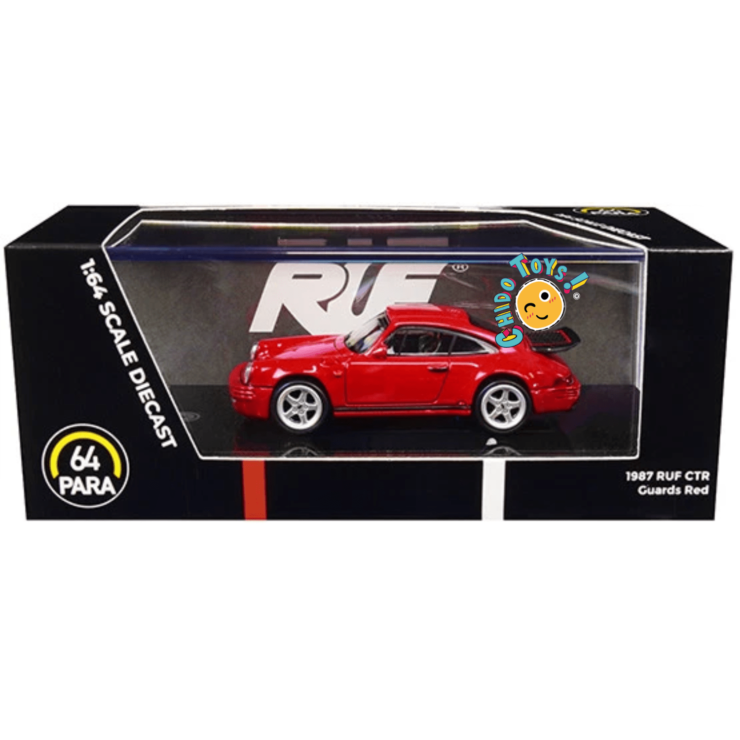 RUF CTR Yellowbird 1987 – Guards Red – Para64 1:64 - Chido Toys