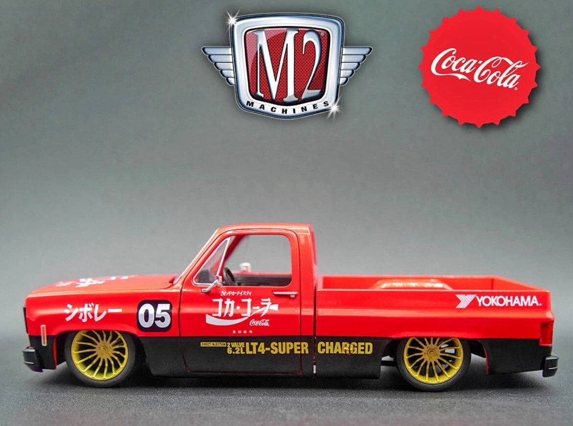 Chevrolet Cheyenne 10 Coca-Cola Japón 1973 M2 Machines escala 1:24