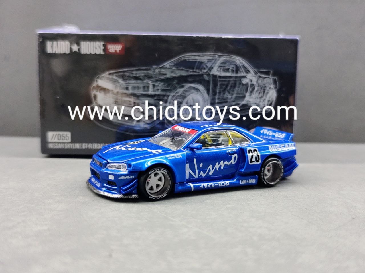 Skyline GT-R (R34) Nismo #055, Kaido House 1/64. Detalles que