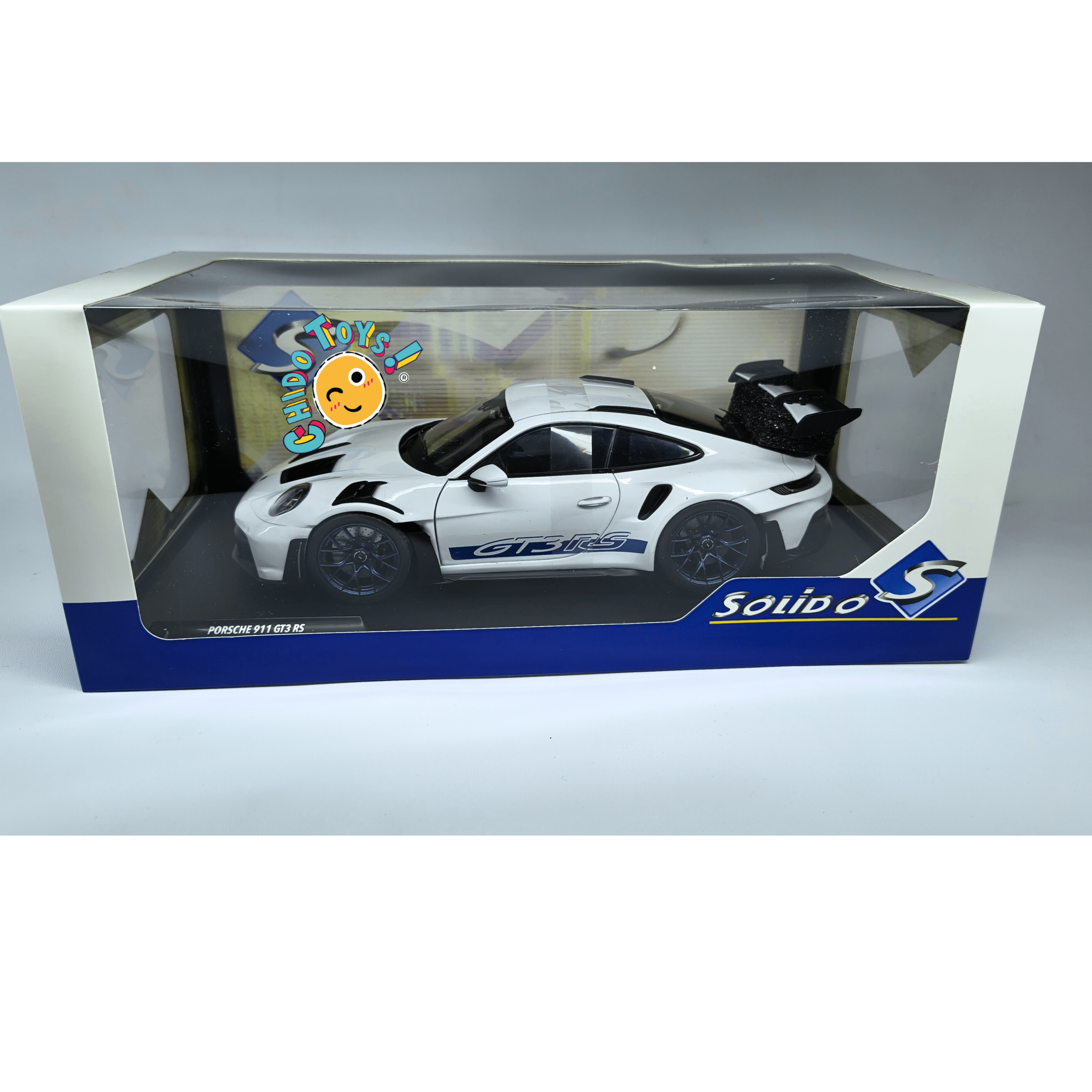 Solido Porsche 911 GT3 RS 1:18 blanco con dirección funcional - Chido Toys