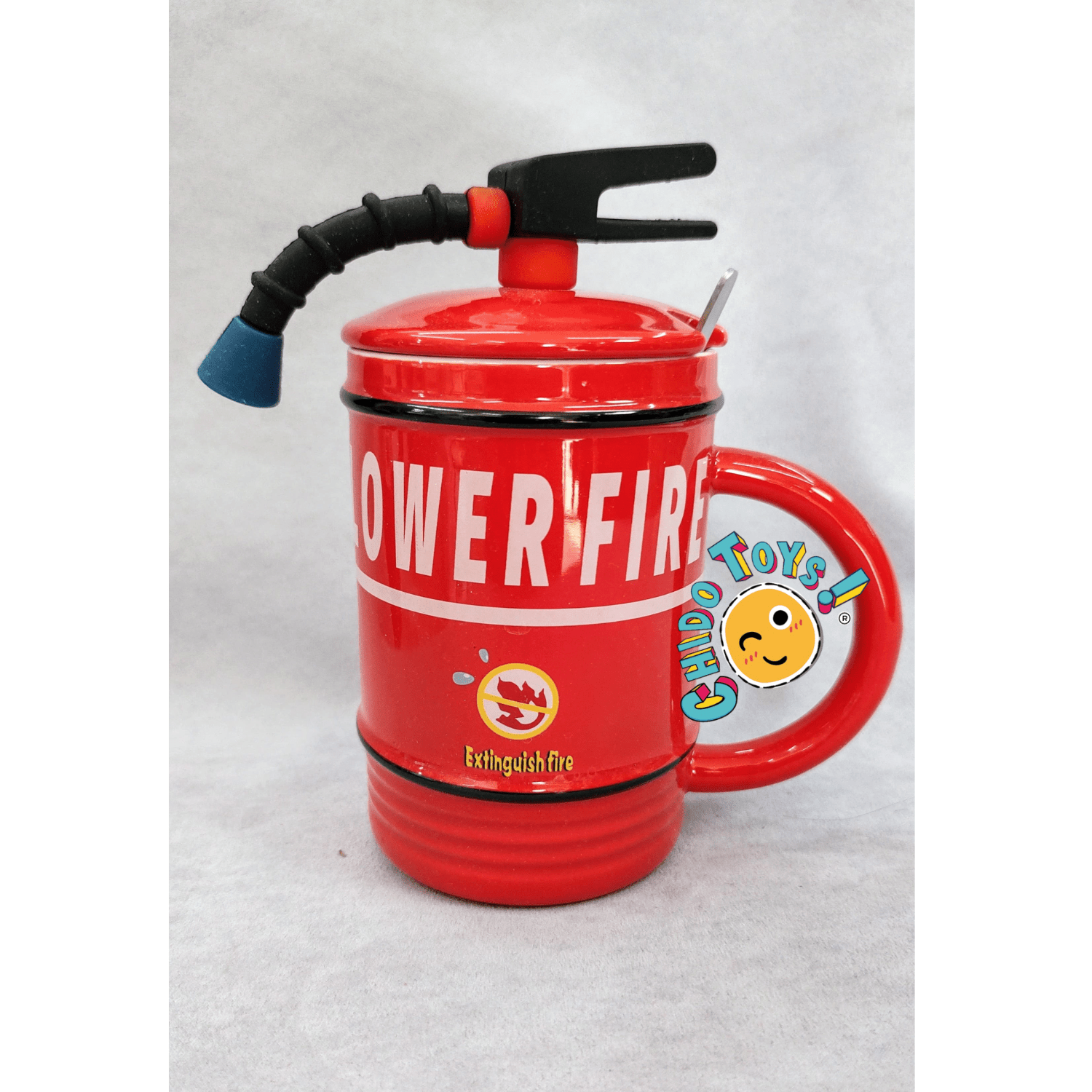 Taza Extintor de Cerámica 480 ml – Edición Única en Naranja o Rojo - Chido Toys