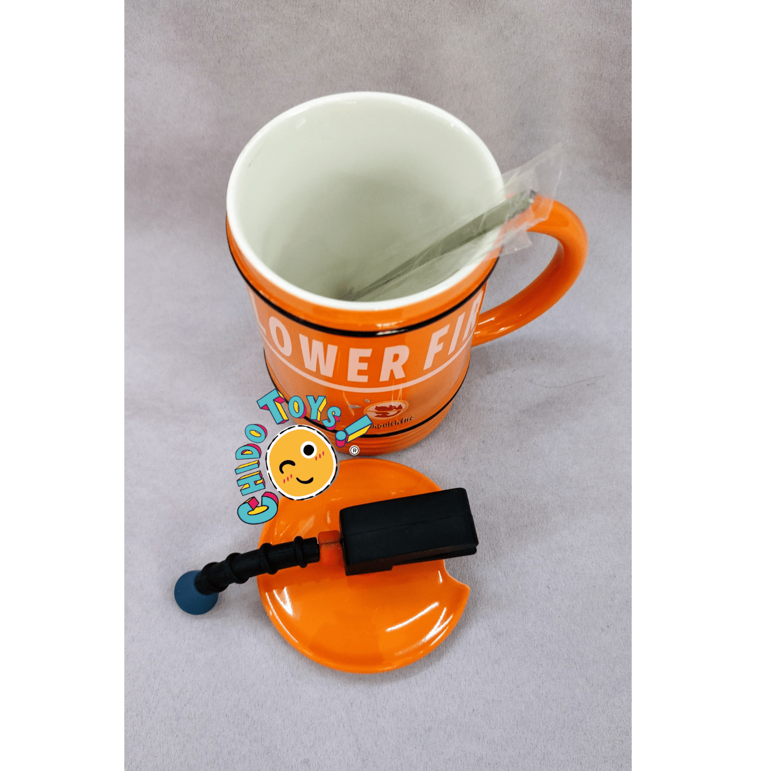 Taza Extintor de Cerámica 480 ml – Edición Única en Naranja o Rojo - Chido Toys