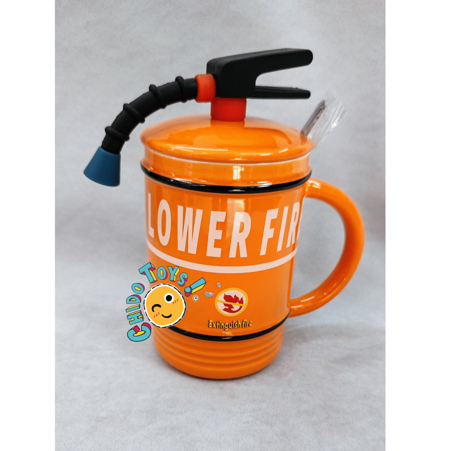Taza Extintor de Cerámica 480 ml – Edición Única en Naranja o Rojo - Chido Toys