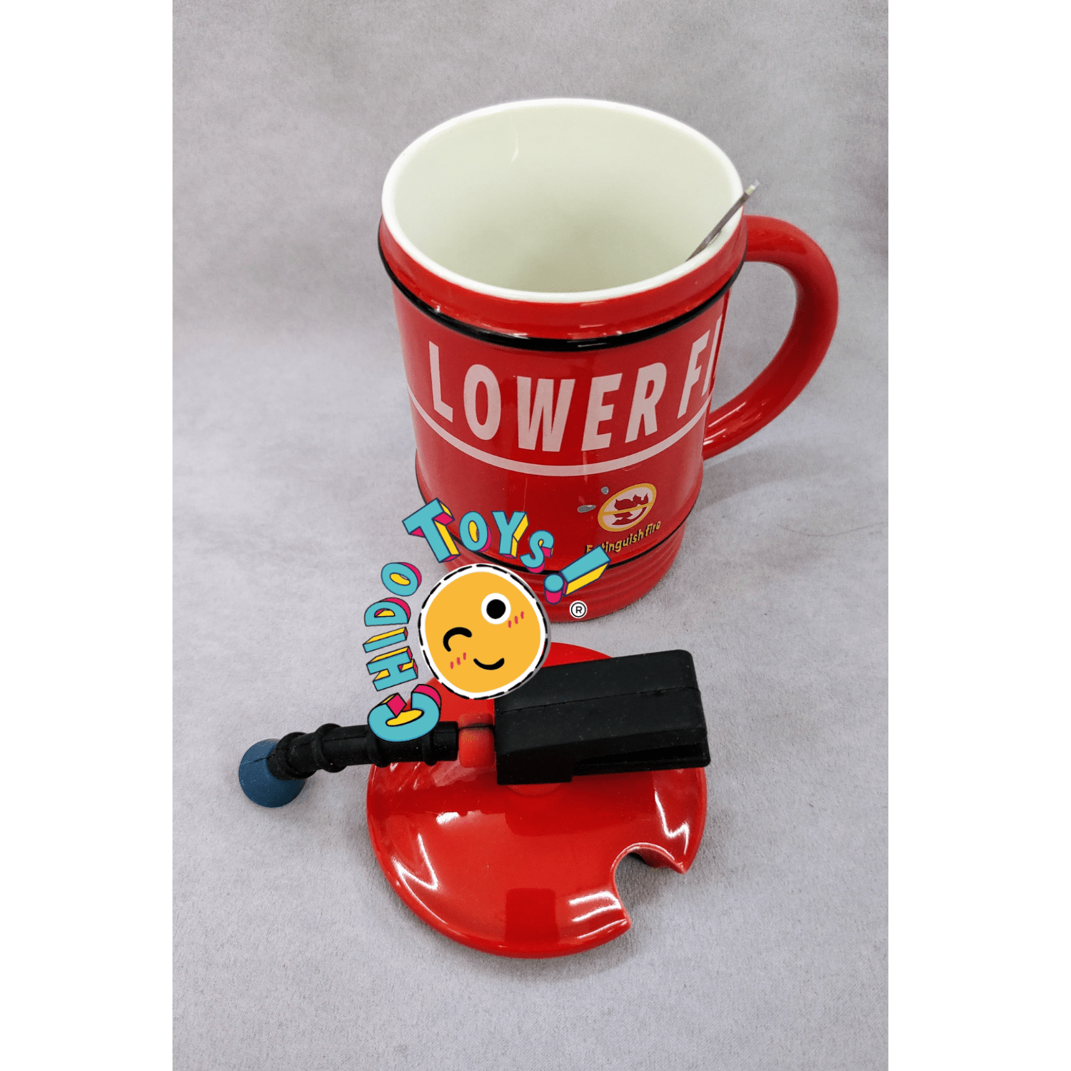 Taza Extintor de Cerámica 480 ml – Edición Única en Naranja o Rojo - Chido Toys