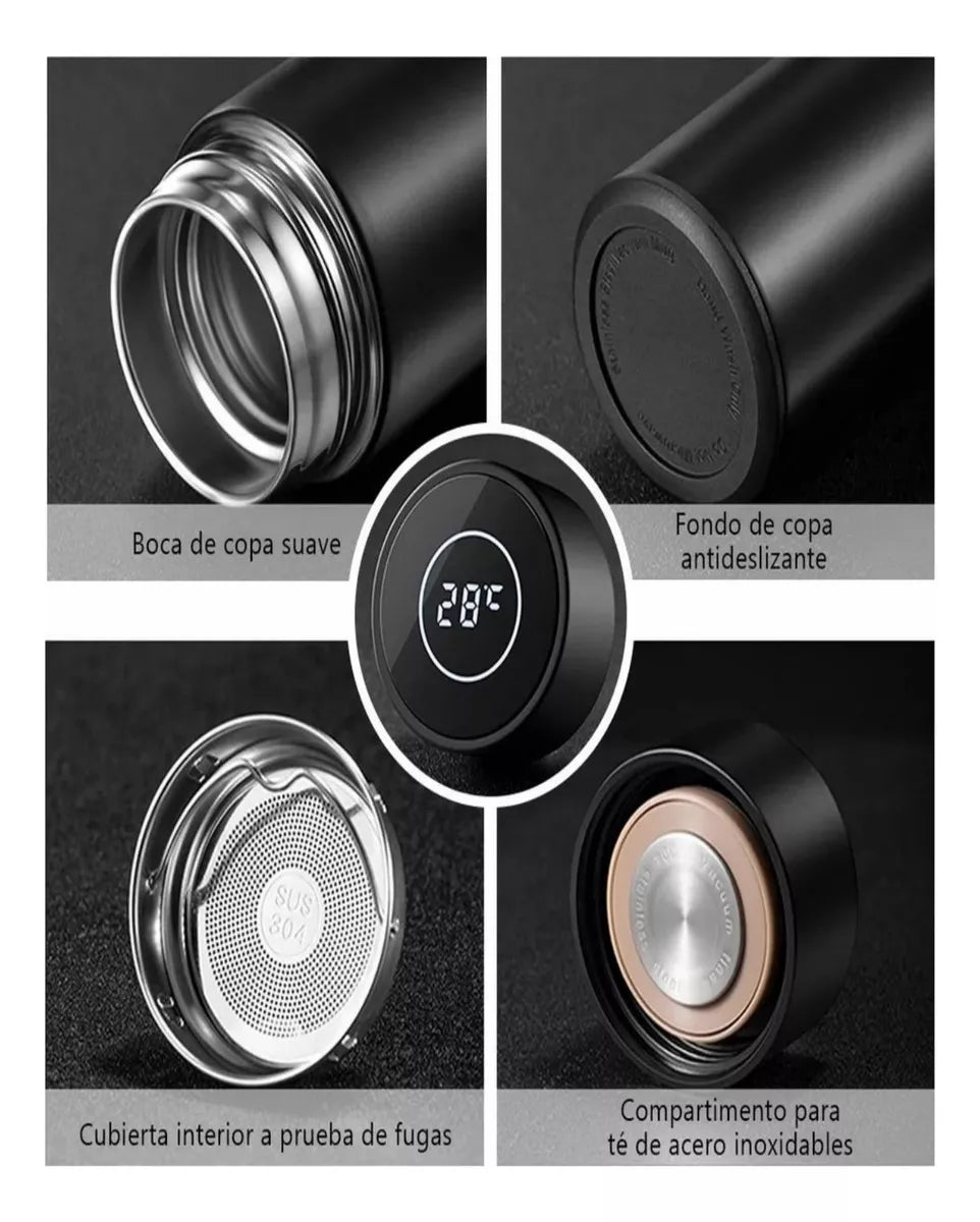 Termo Digital de 500 ML, con dos tazas - Chido Toys